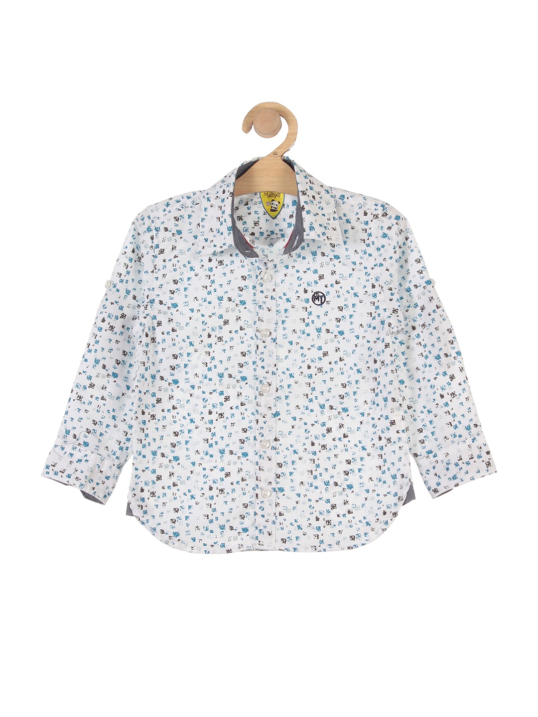 

Lil Lollipop Boys White Floral Printed Casual Shirt