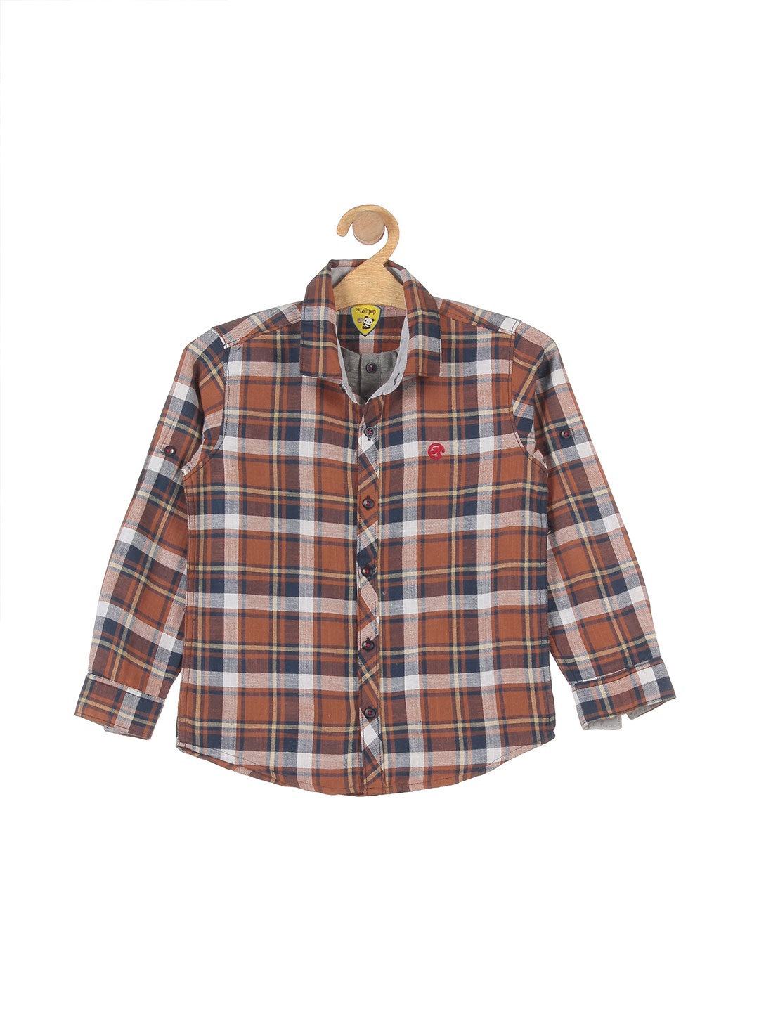 

Lil Lollipop Boys Tartan Checked Casual Shirt, Brown