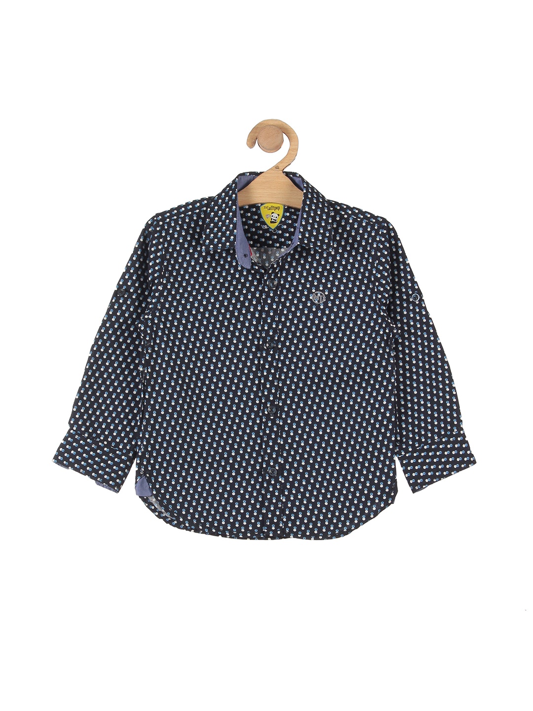 

Lil Lollipop Boys Navy Blue Cotton Micro Ditsy Printed Casual Shirt