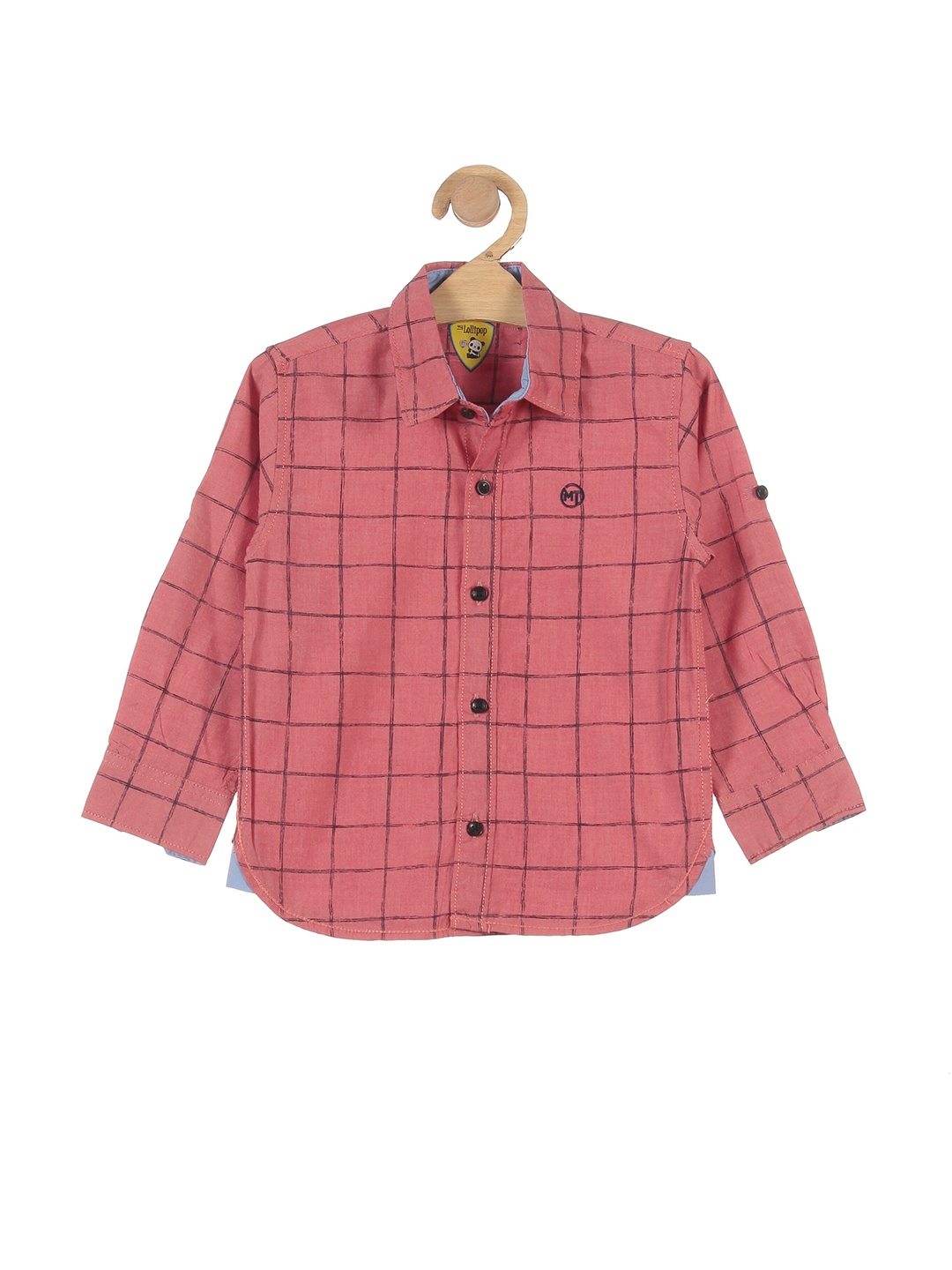 

Lil Lollipop Boys Rust Checked Casual Shirt