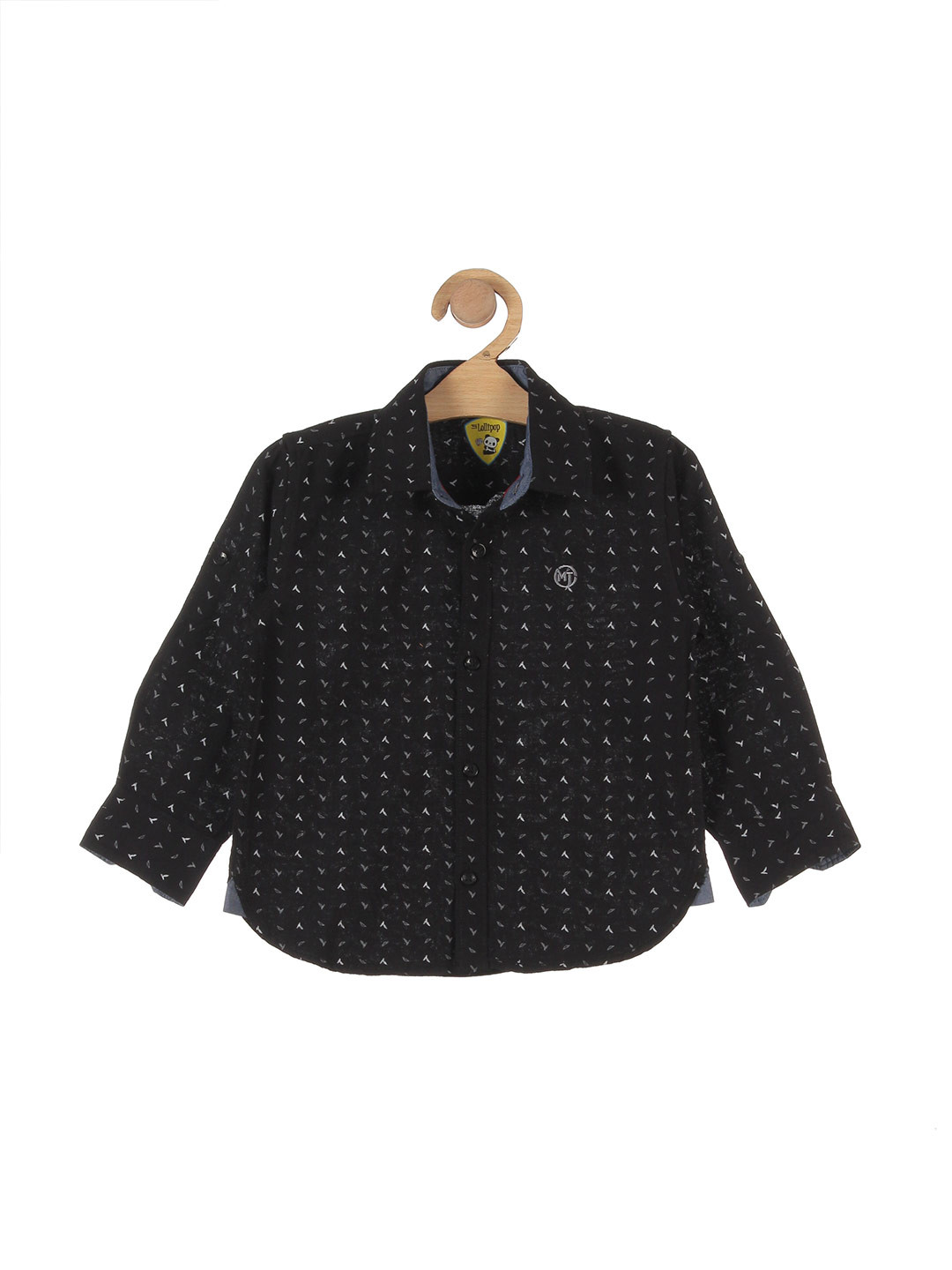 

Lil Lollipop Boys Black Printed Casual Shirt