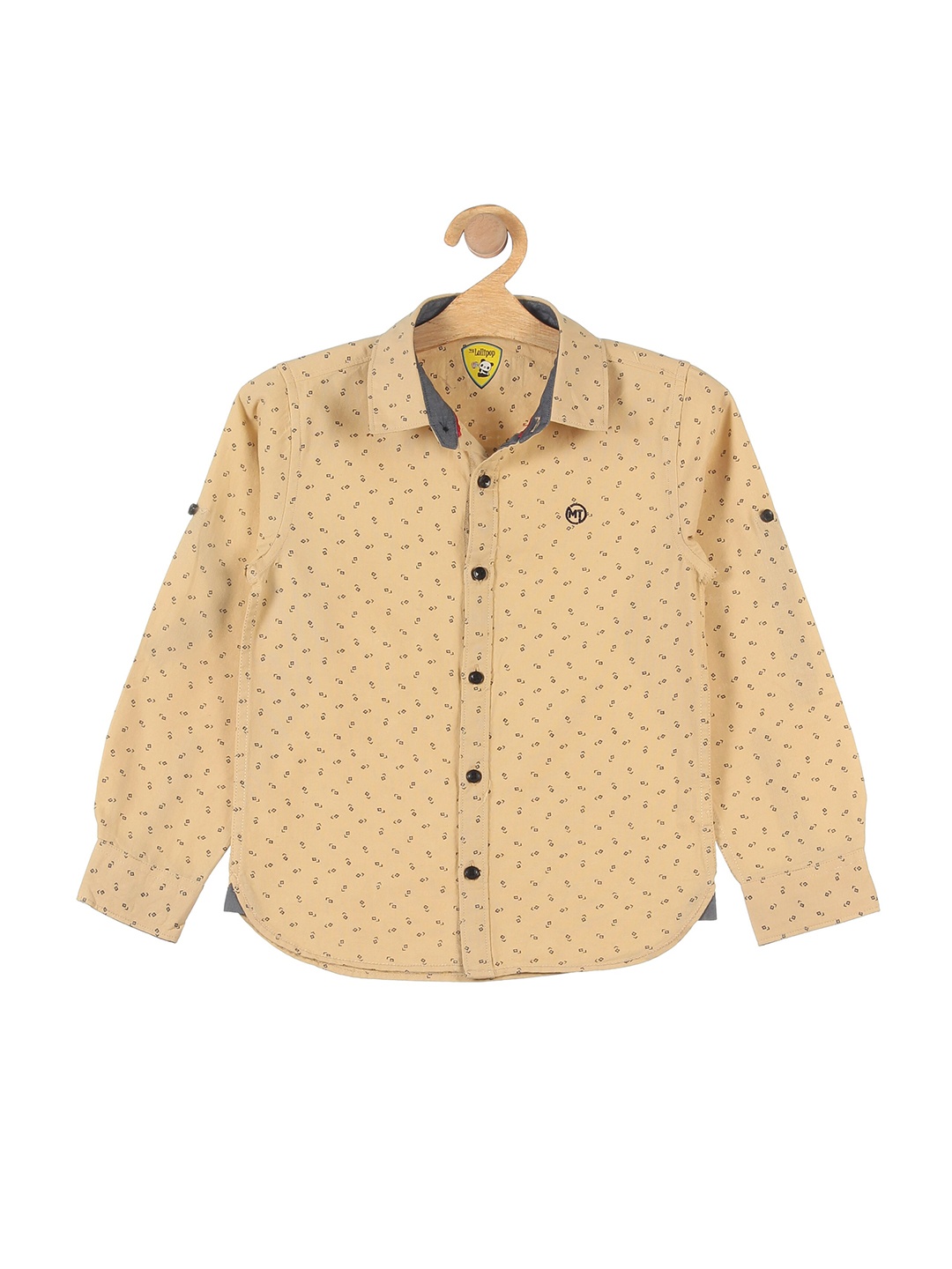 

Lil Lollipop Boys Beige Printed Casual Shirt