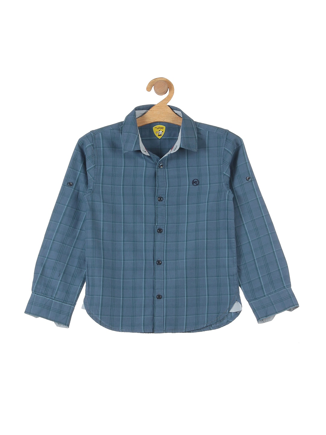 

Lil Lollipop Boys Blue Checked Casual Shirt