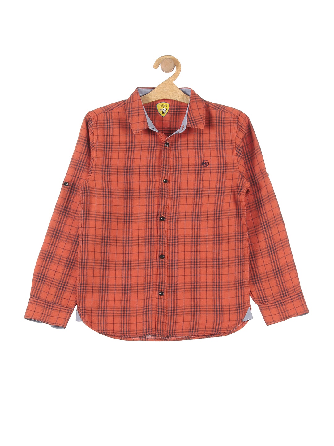 

Lil Lollipop Boys Rust Tartan Checked Casual Shirt