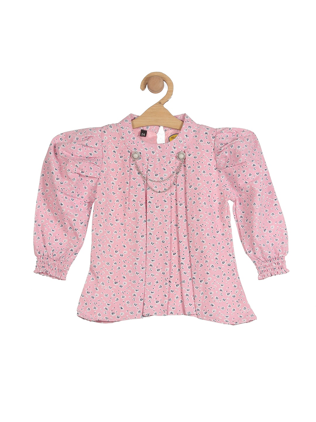 

Lil Lollipop Girls Pink Floral Print Top