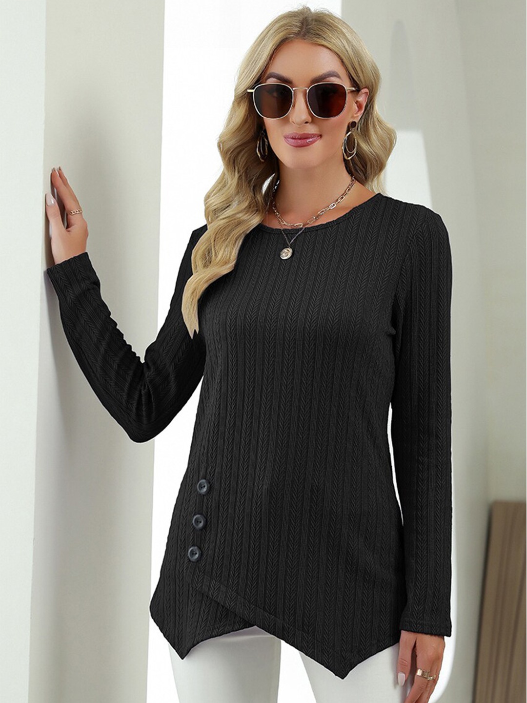 

BoStreet Women Black Twisted Top