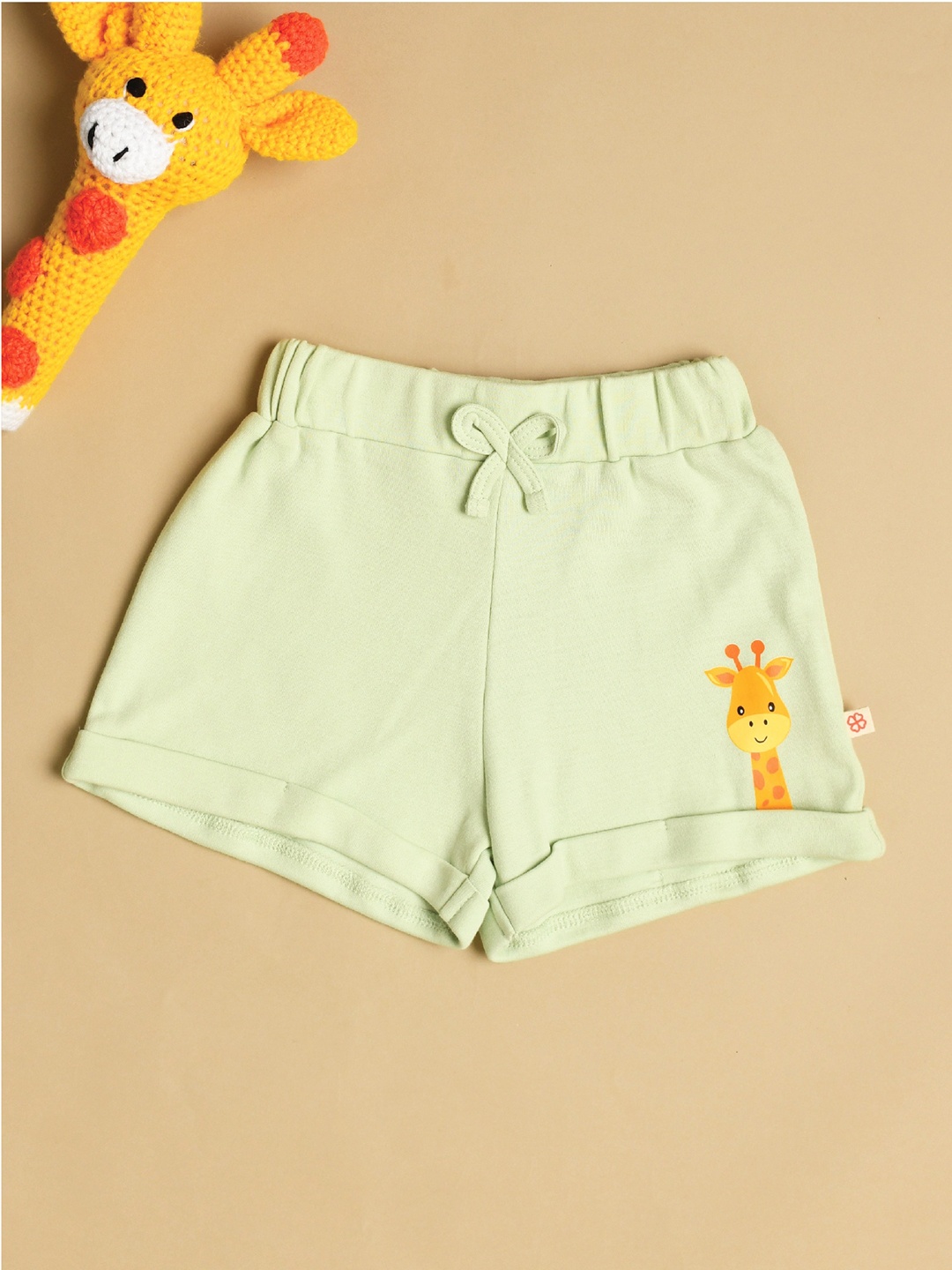 

GREENDIGO Kids Green Graphic Printed Shorts