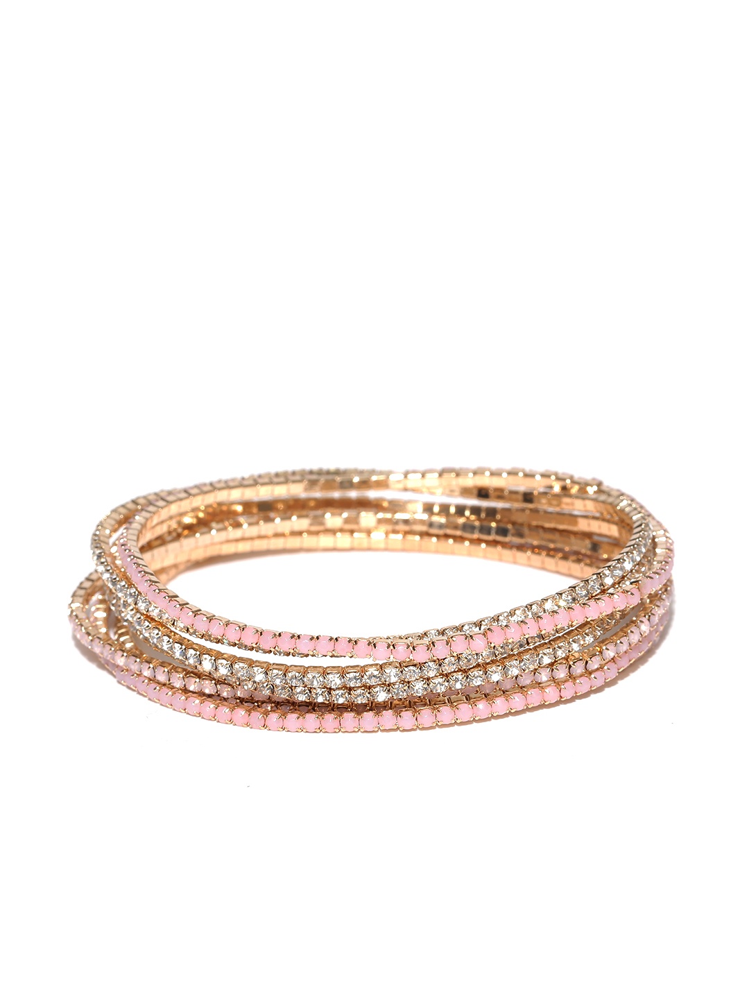 

Accessorize Set of 7 Stone-Studded Bracelets, Gold