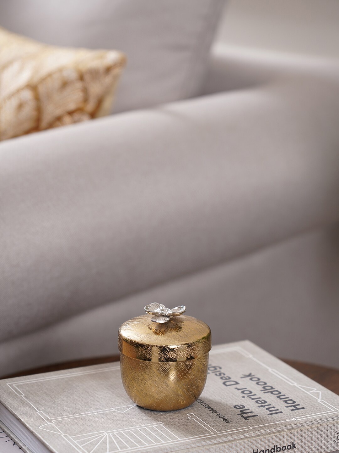 

Pure Home and Living Gold Toned Zoya Small Gold jar