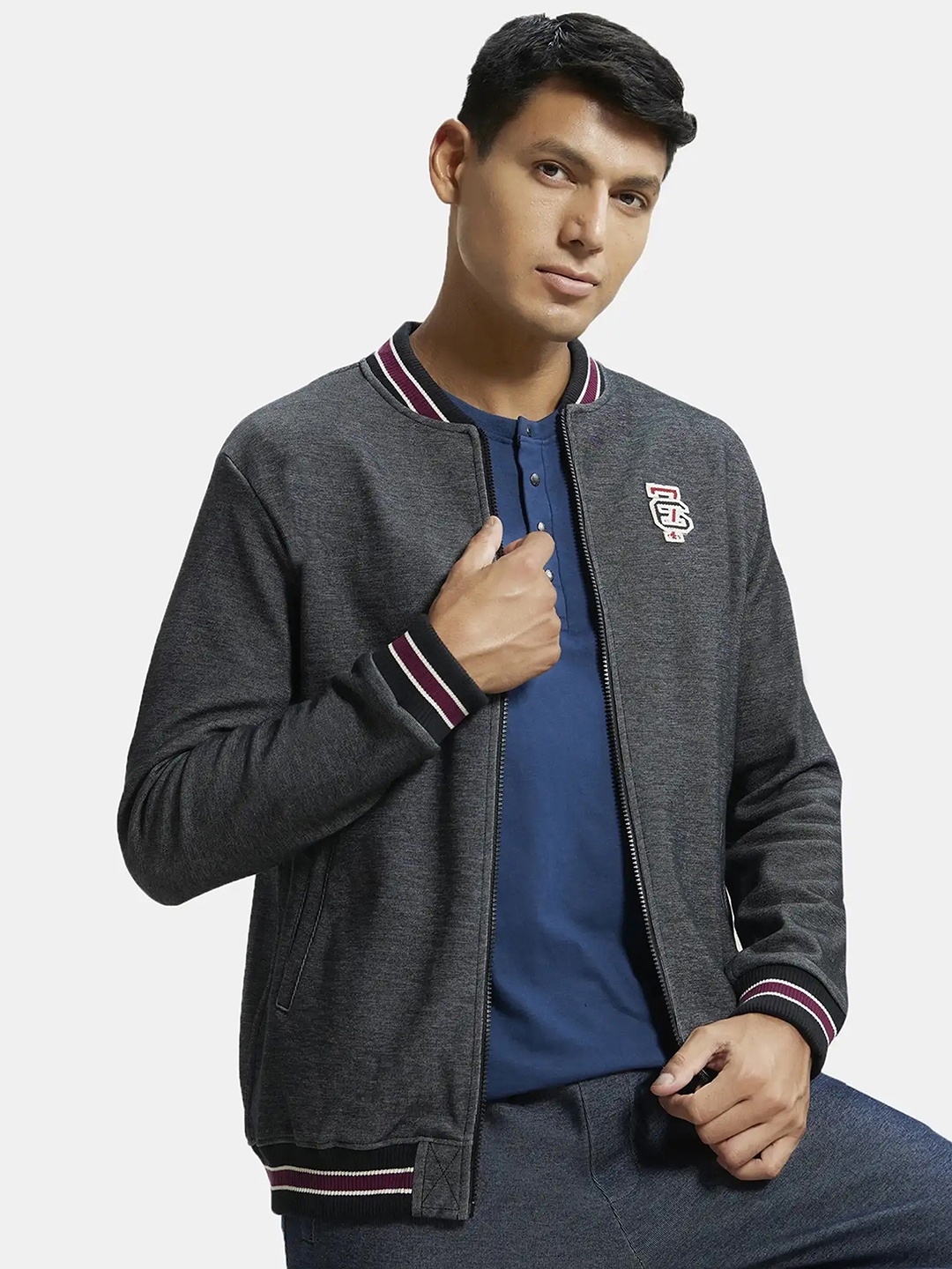 

Jockey Combed Cotton Rich Jacket with Ribbed Cuffs-UM35, Black