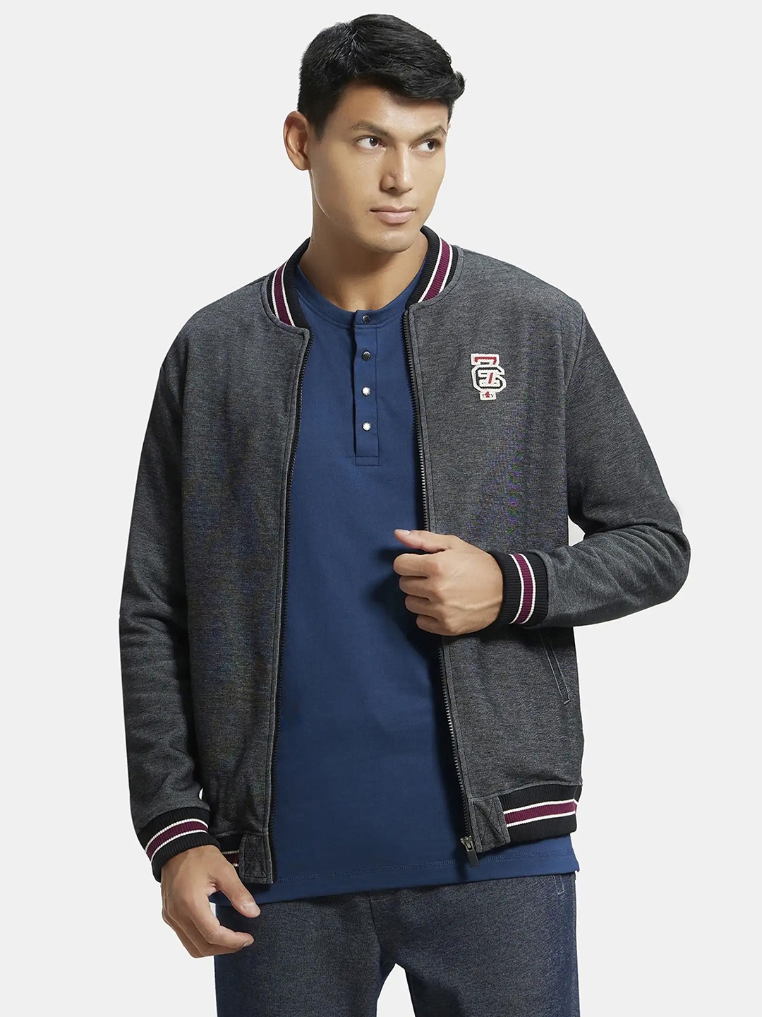 

Jockey Combed Cotton Rich Jacket with Ribbed Cuffs-UM35, Black
