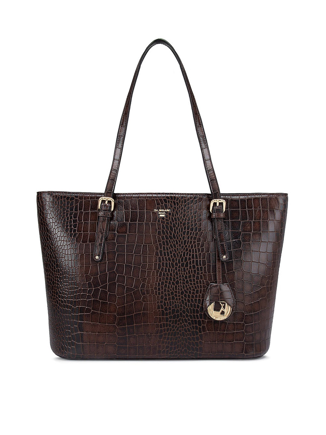 

Da Milano Brown Textured Leather Oversized Swagger Shoulder Bag