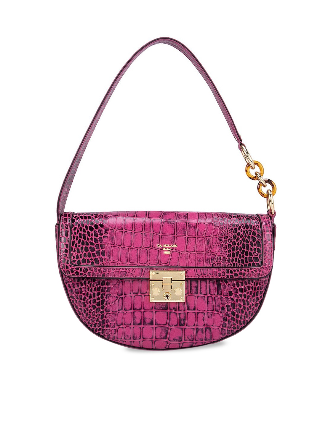 

Da Milano Women Leather Half Moon Handheld Bag, Magenta