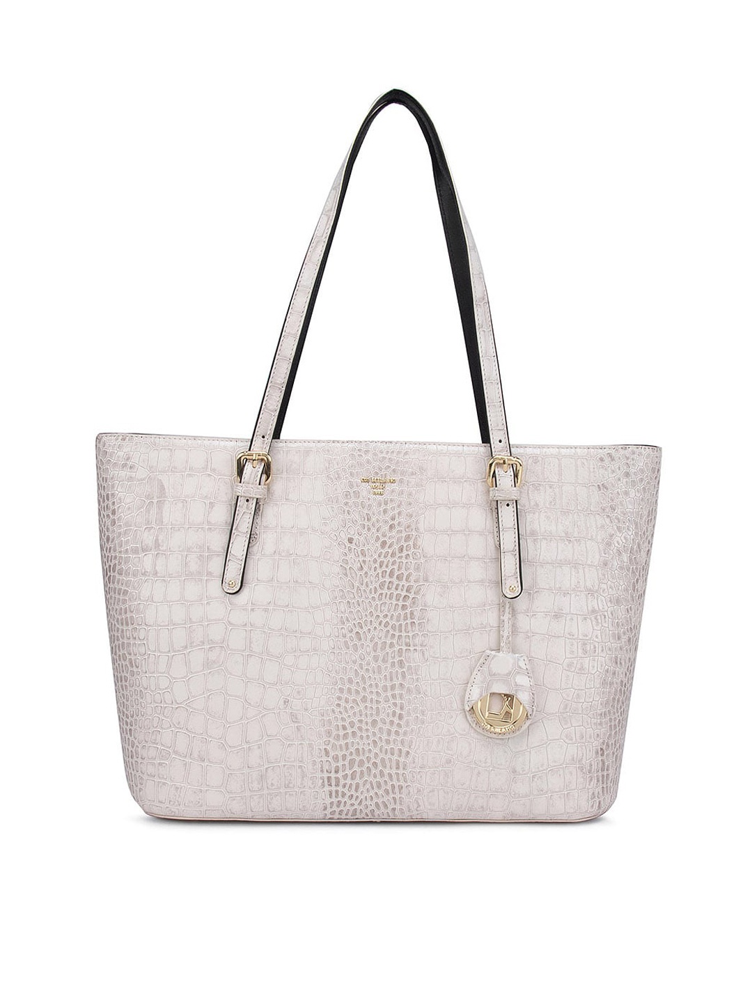 

Da Milano Women Animal Textured Leather Structured Shoulder Bag, White
