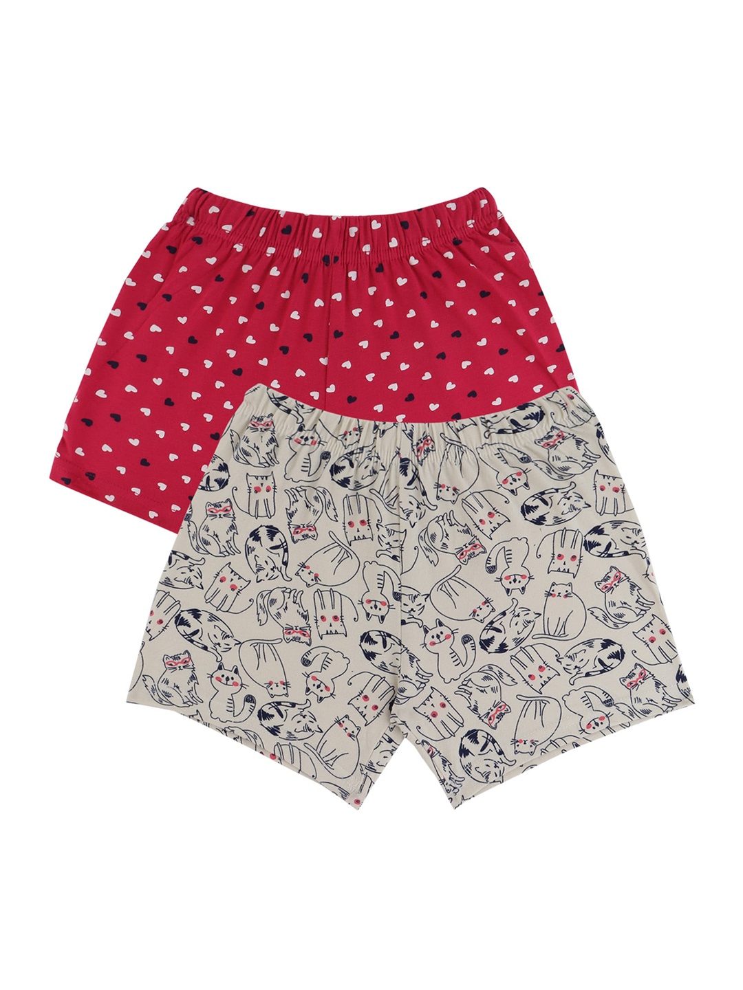 

Bodycare Girls Pack Of 2 Conversational Printed Shorts, Off white