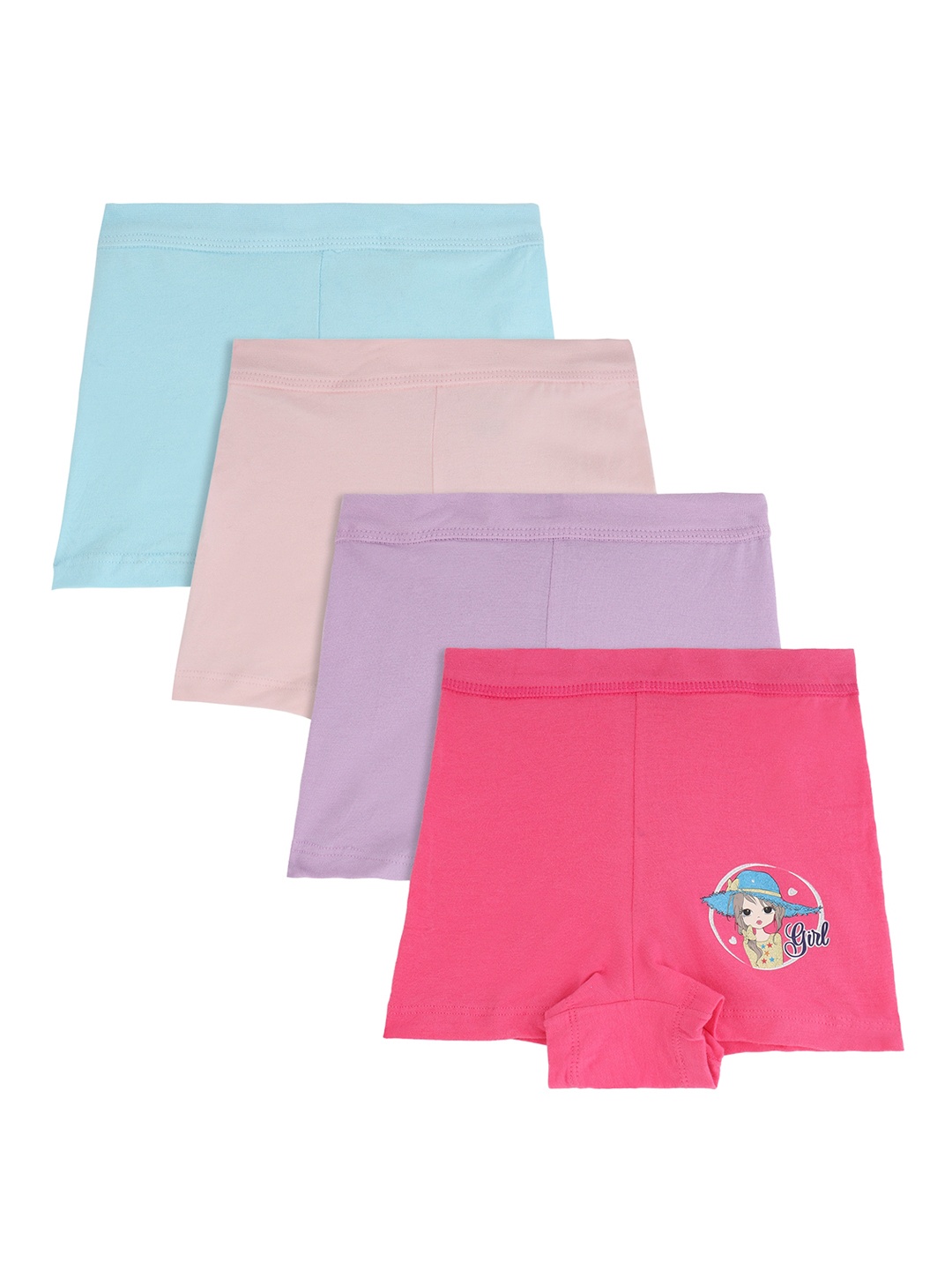 Bodycare Girls Pack Of 4 Printed Shorts, Pink