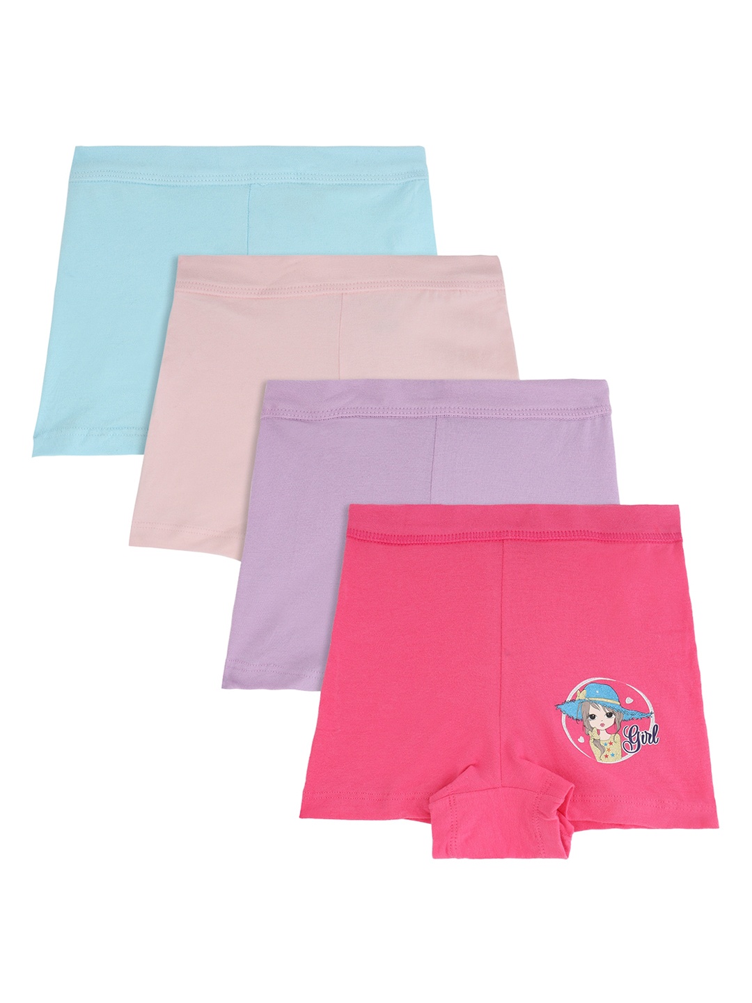 

Bodycare Kids Girls Pack Of 4 Printed Shorts, Pink