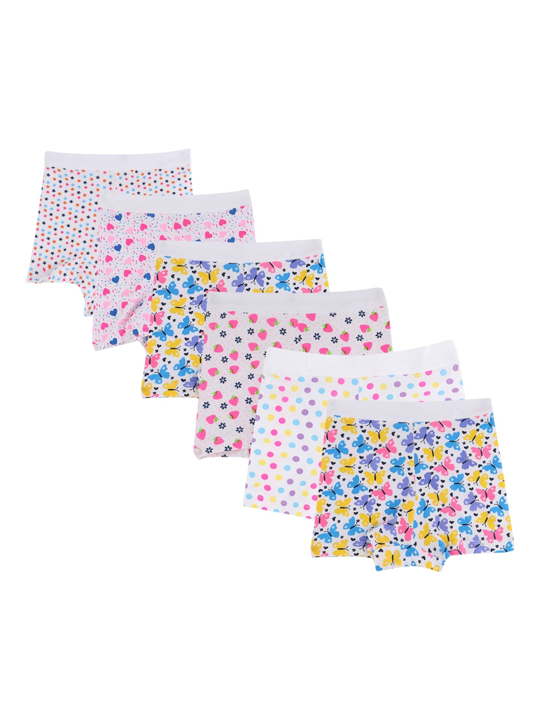 

Bodycare Kids Girls Pack of 6 Floral Printed Cotton Shorts, Assorted