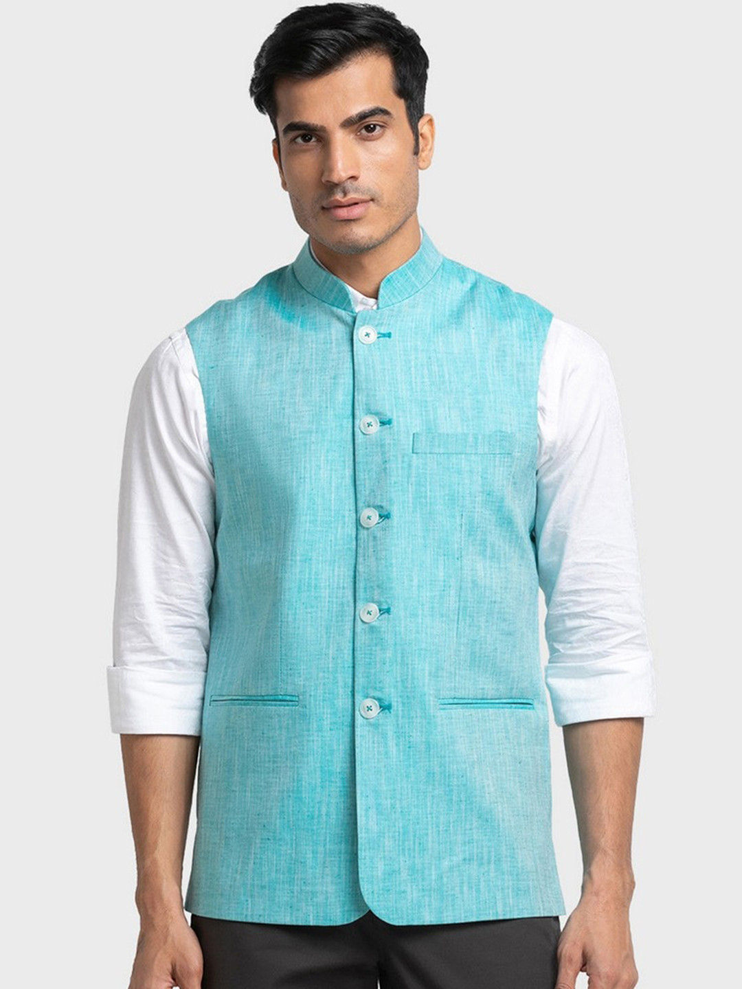 

ColorPlus Men Green Pure Cotton Blazer