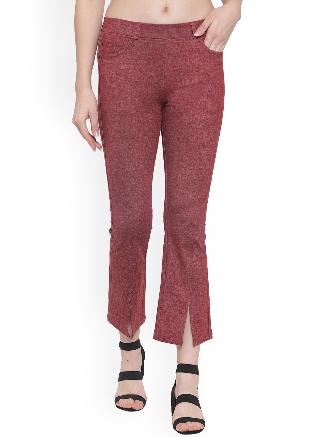 

Westwood Women Red Smart Easy Wash Bootcut Trousers