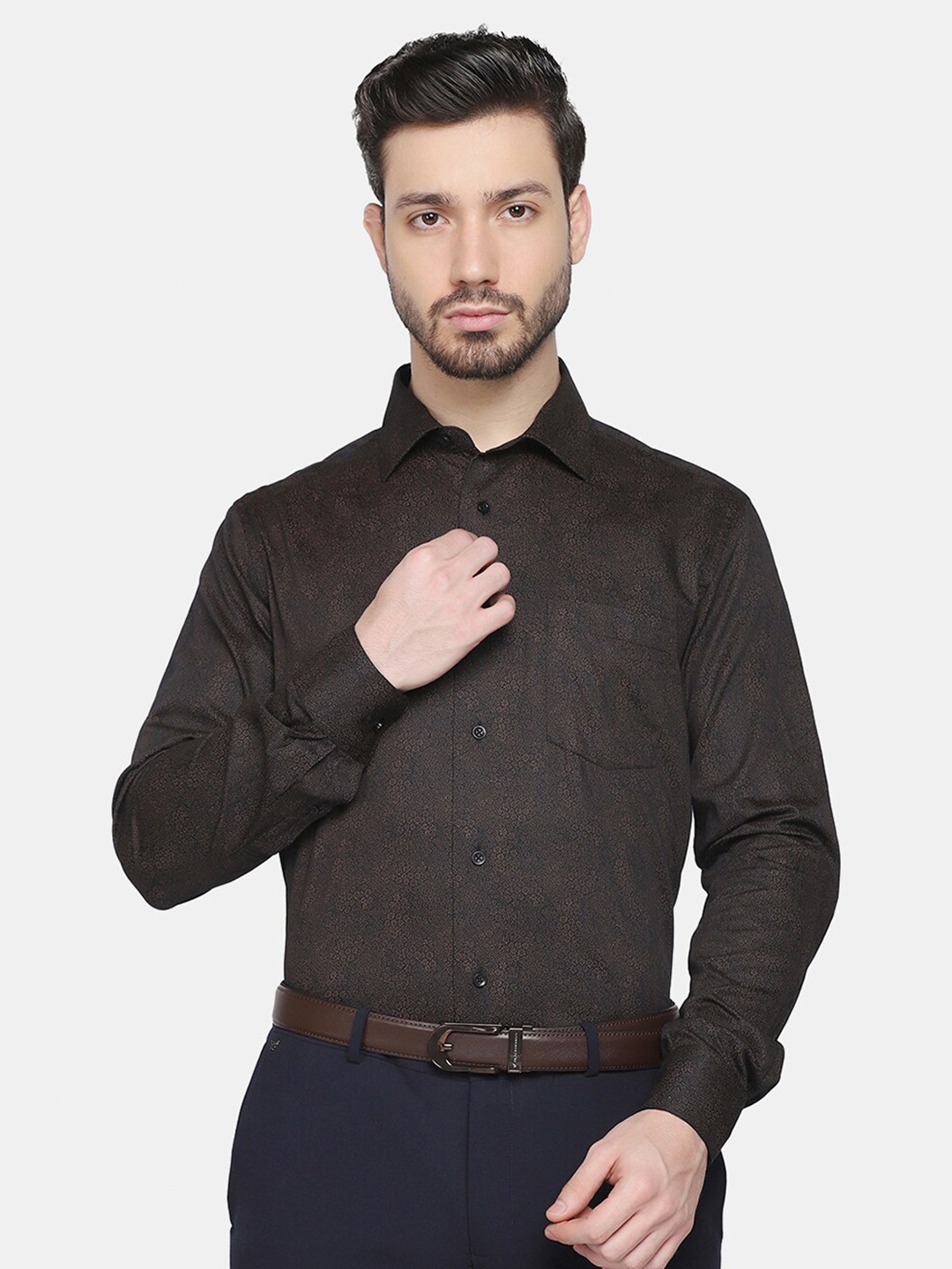 

Blackberrys Men Brown Slim Fit Floral Printed Casual Shirt