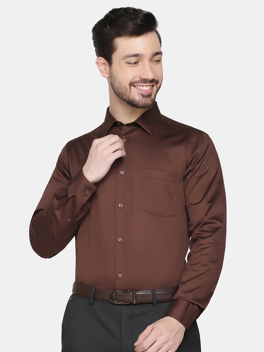 

Blackberrys Men Brown Slim Fit Formal Shirt