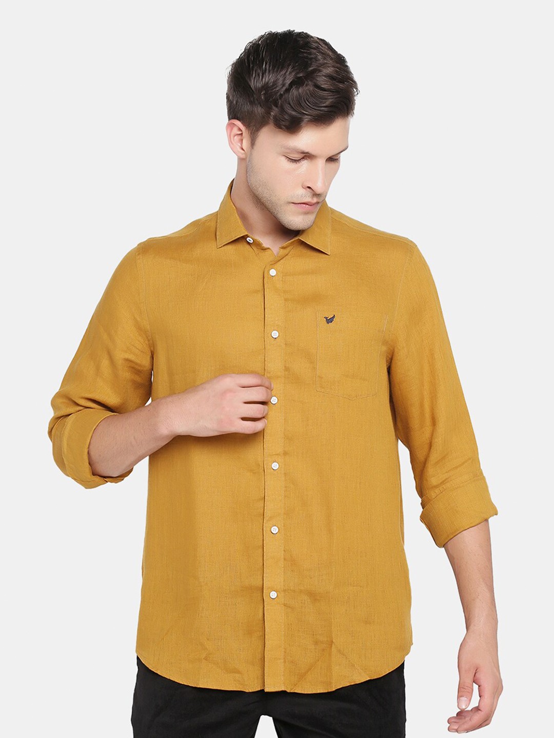

Blackberrys Men Mustard Slim Fit Casual Shirt