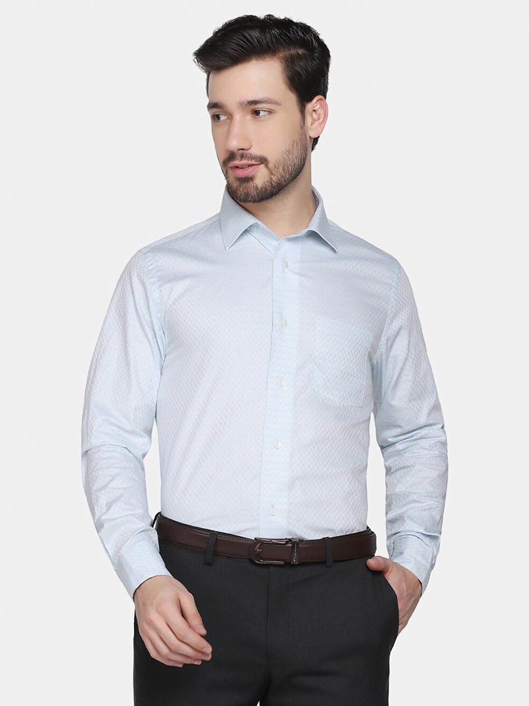 

Blackberrys Men Teal Blue Slim Fit Formal Shirt