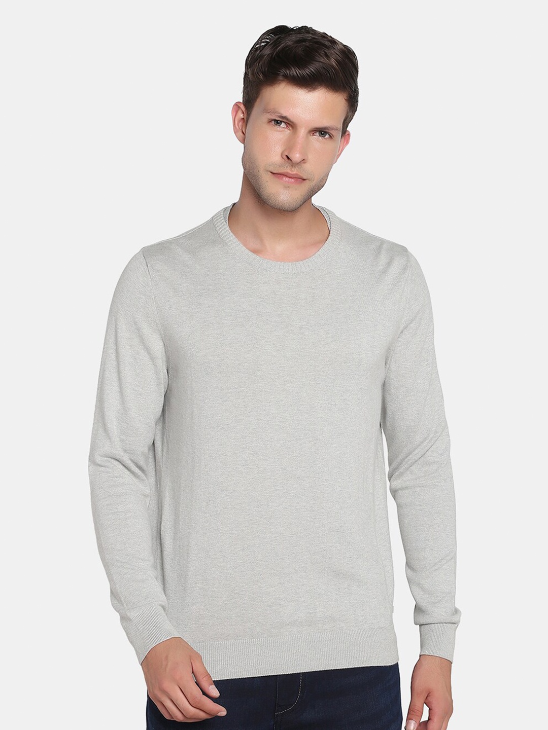 

Blackberrys Men Grey Solid Pullover
