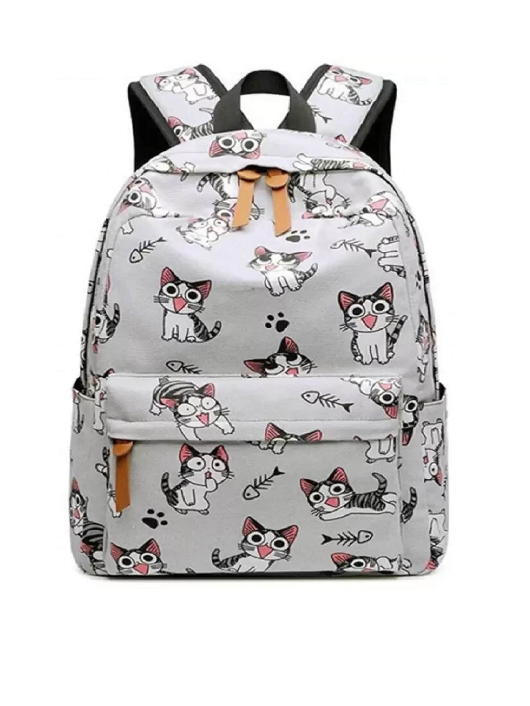 

Lychee bags Women Grey & White Graphic Backpack