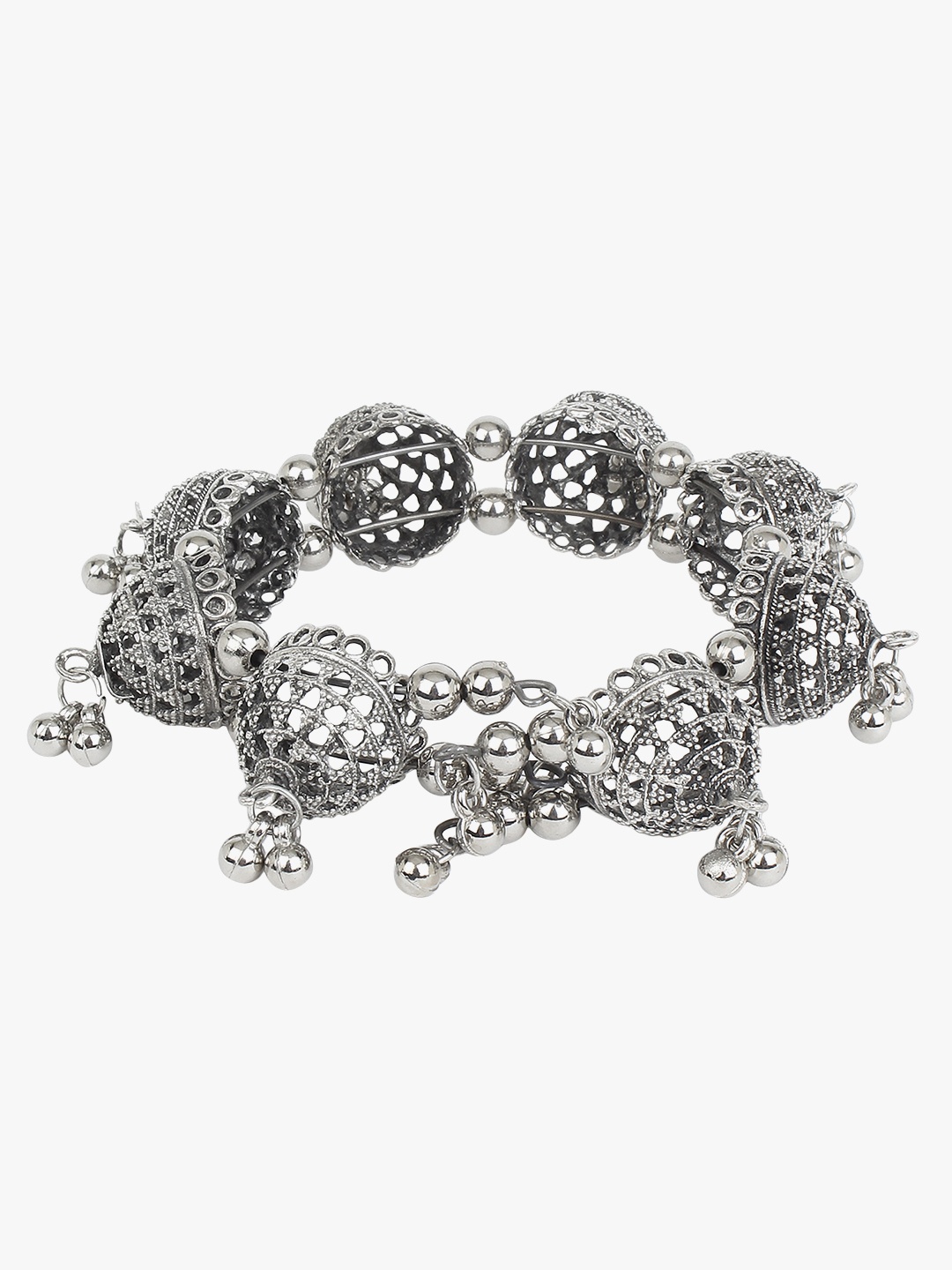 

CARDINAL Women Silver-Toned Oxidised Bangle-Style Bracelet