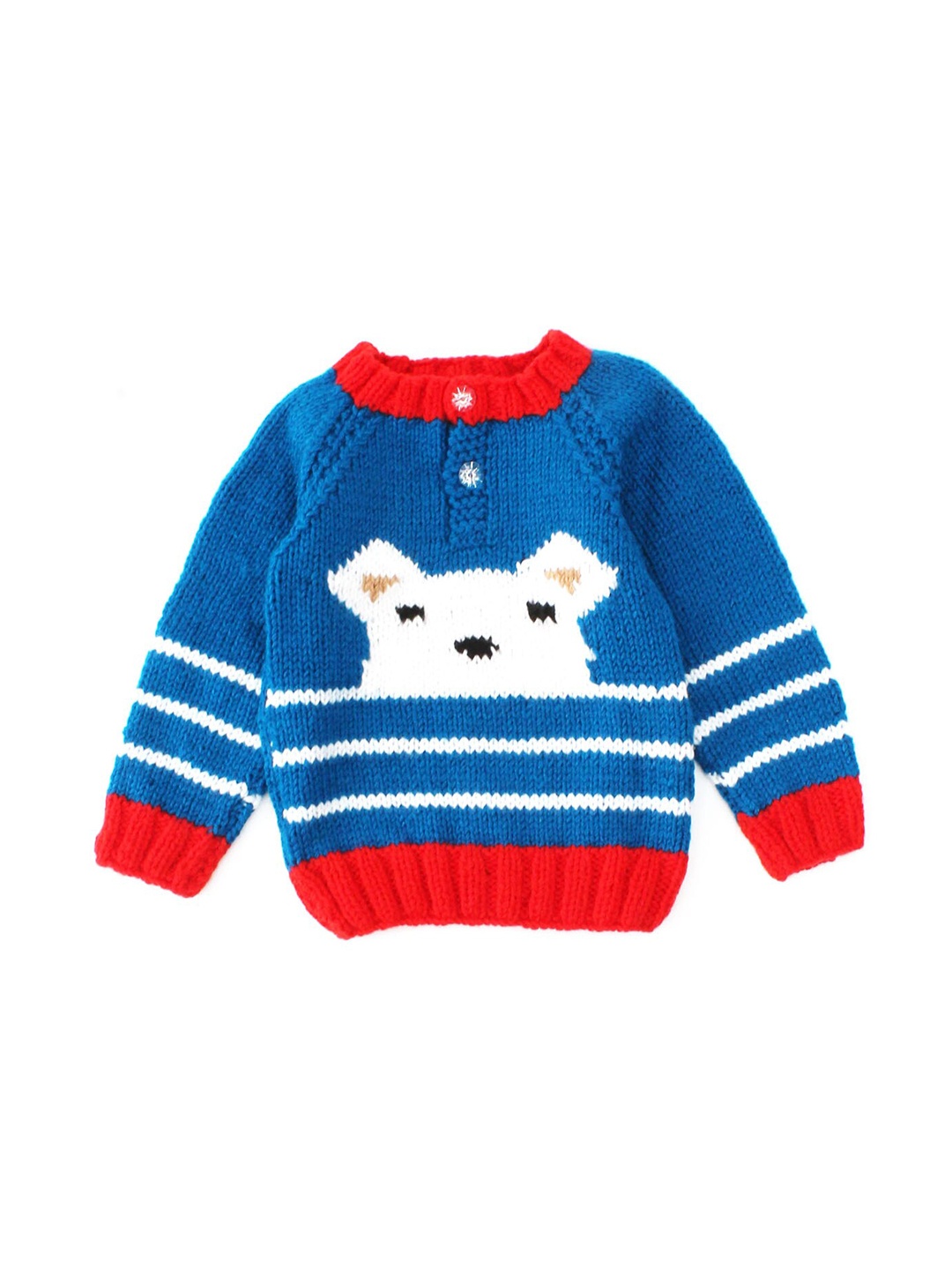 

Woonie Kids Blue & White Printed Pullover