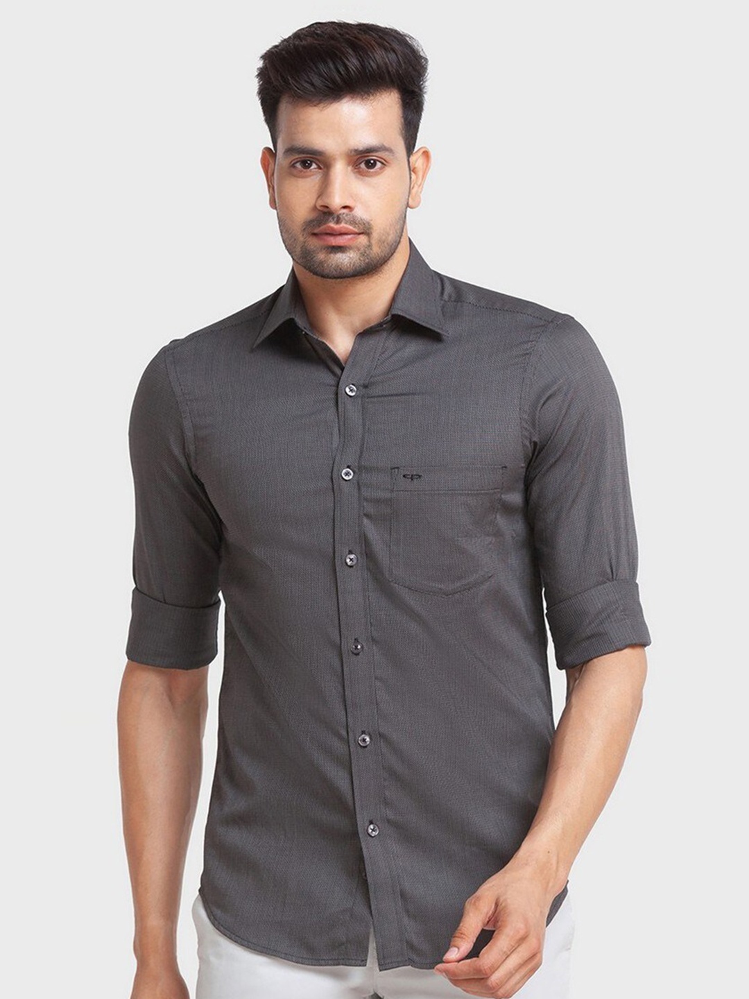 

ColorPlus Men Black Organic Cotton Tailored Fit Casual Shirt