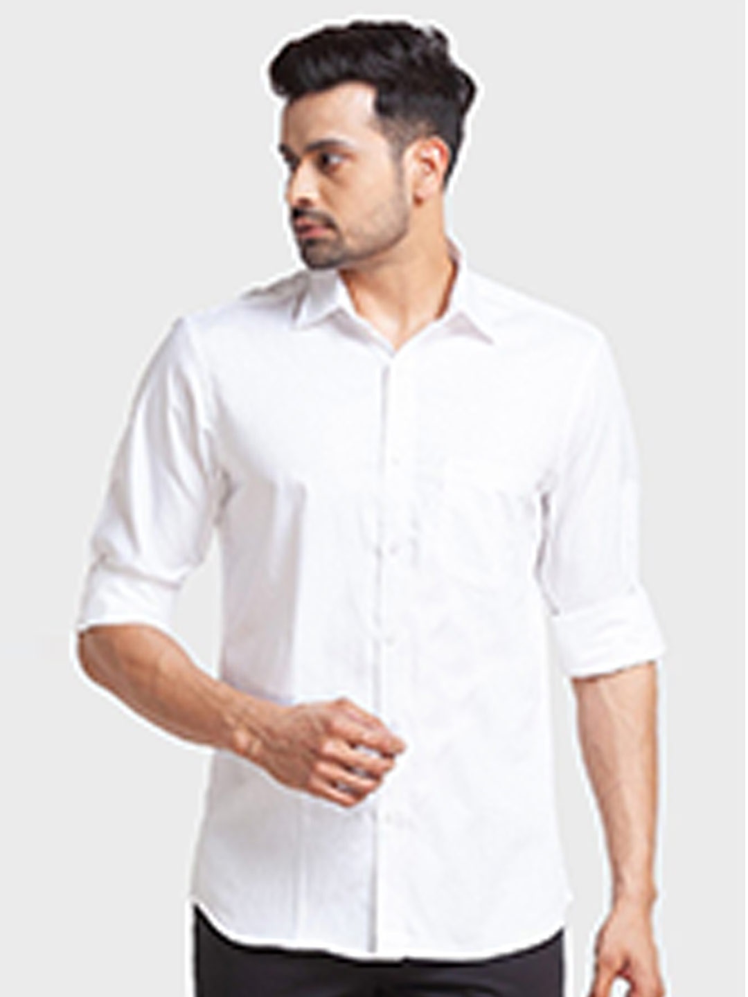 

ColorPlus Men White Tailored Fit Casual Shirt