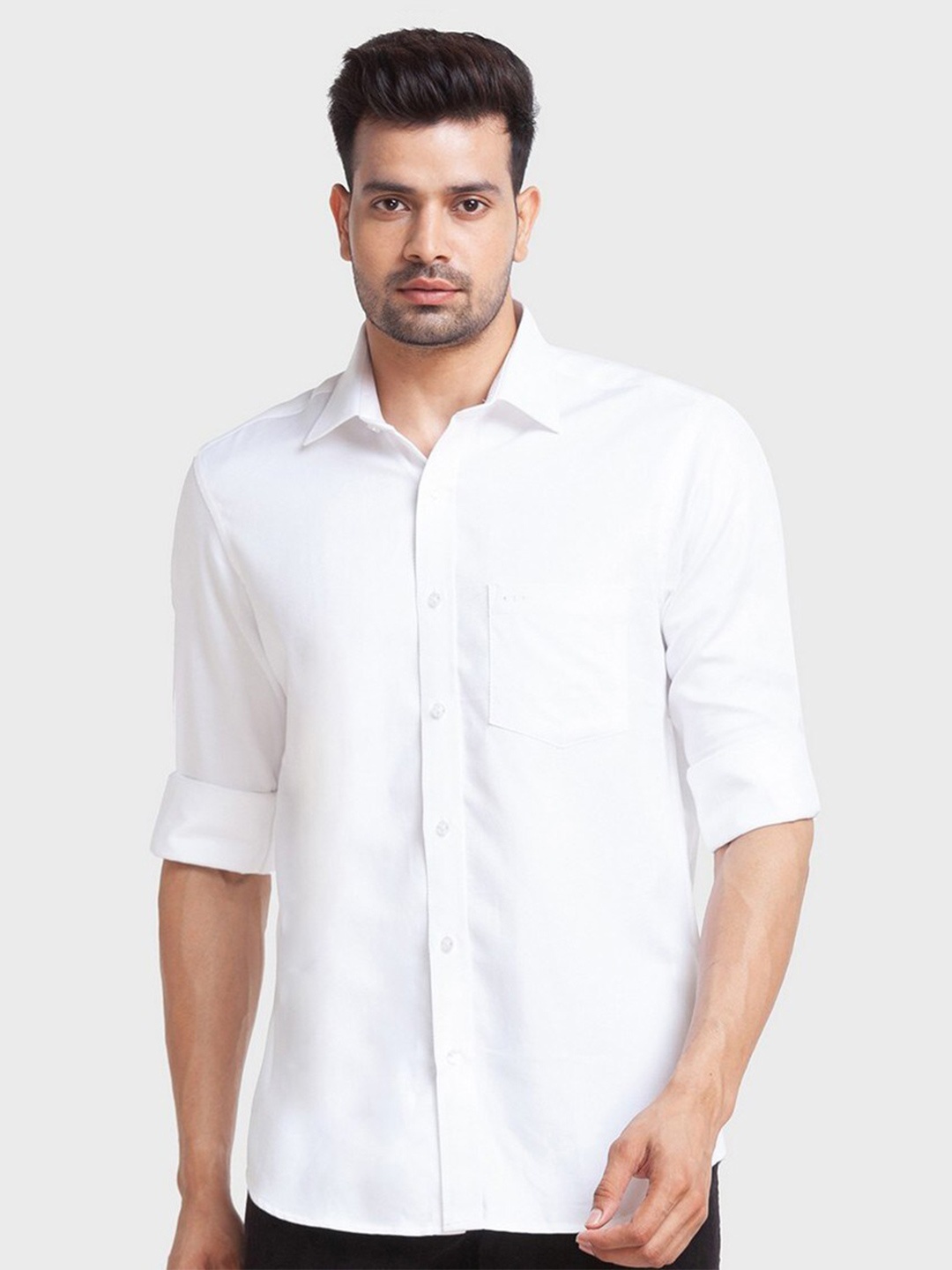 

ColorPlus Men White Tailored Fit Casual Shirt