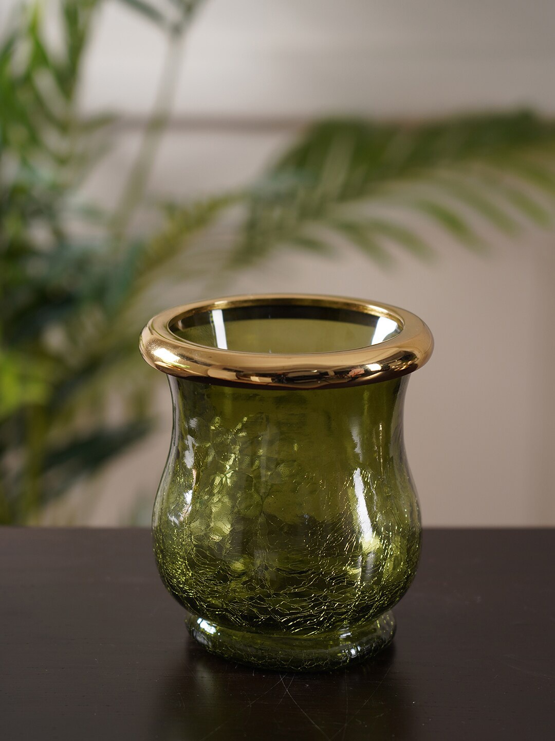 

Pure Home and Living Green Solid Glass Hurricane Candle Holders