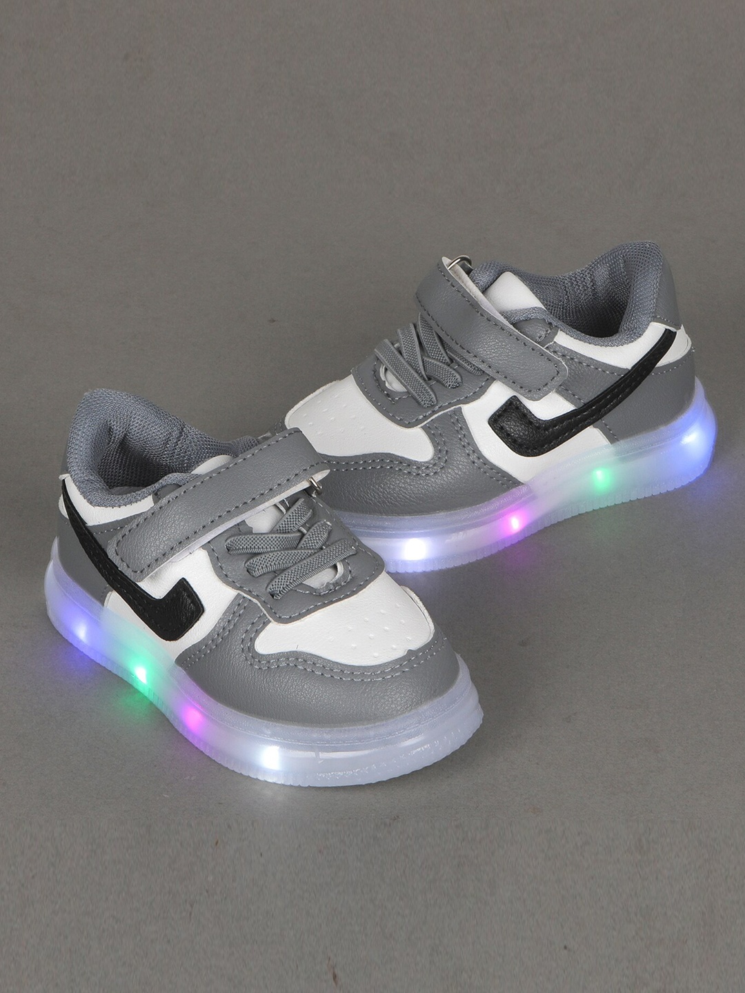 

FEETWELL SHOES Unisex Kids Grey Colourblocked Sneakers