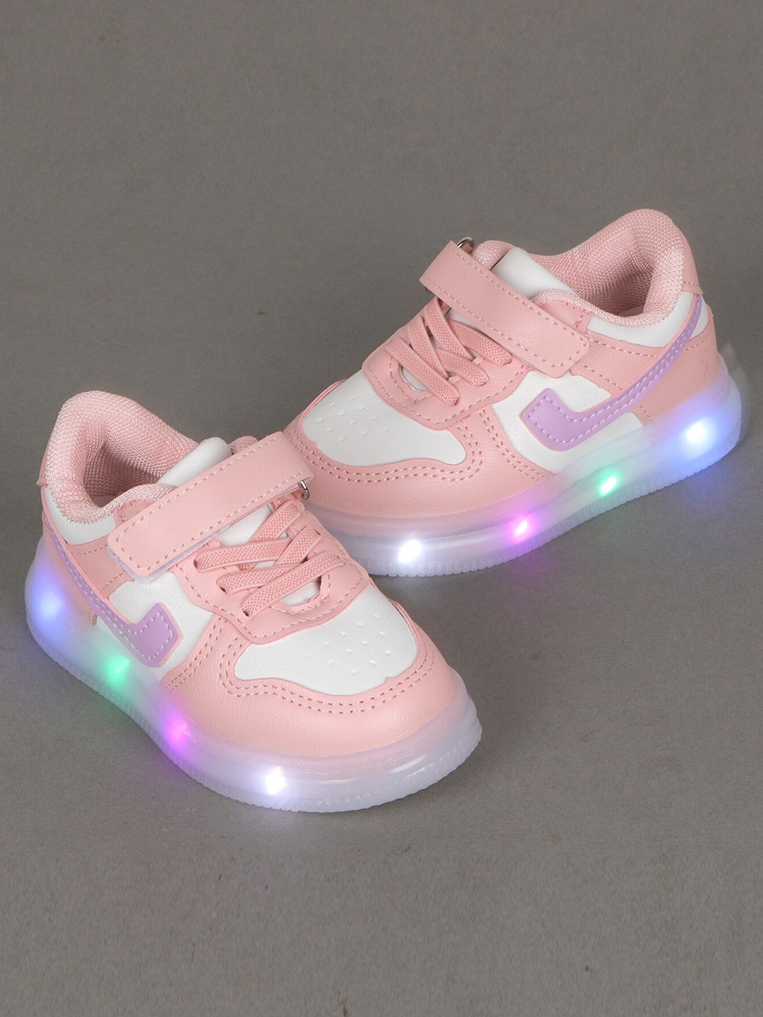 

FEETWELL SHOES Unisex Kids Pink Colourblocked Sneakers