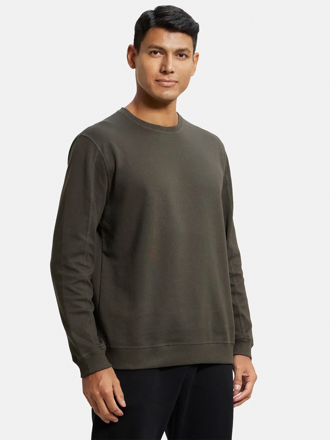 

Jockey Men Solid Long Sleeves Round Neck Sweatshirt, Olive