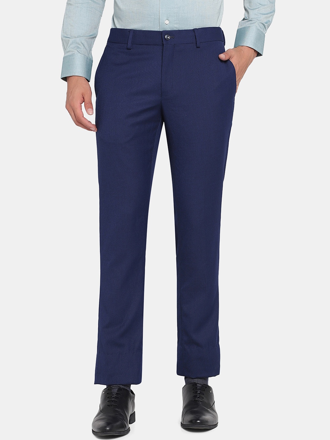 

Blackberrys Men Navy Blue Slim Fit Formal Trousers