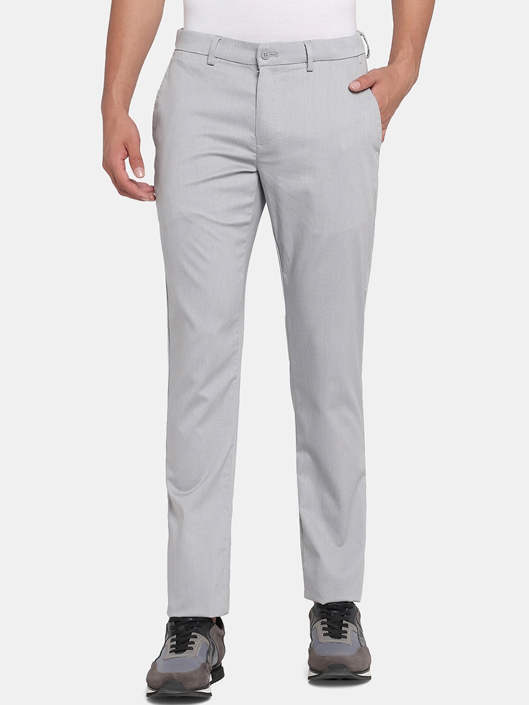 

Blackberrys Men Grey Slim Fit Trousers