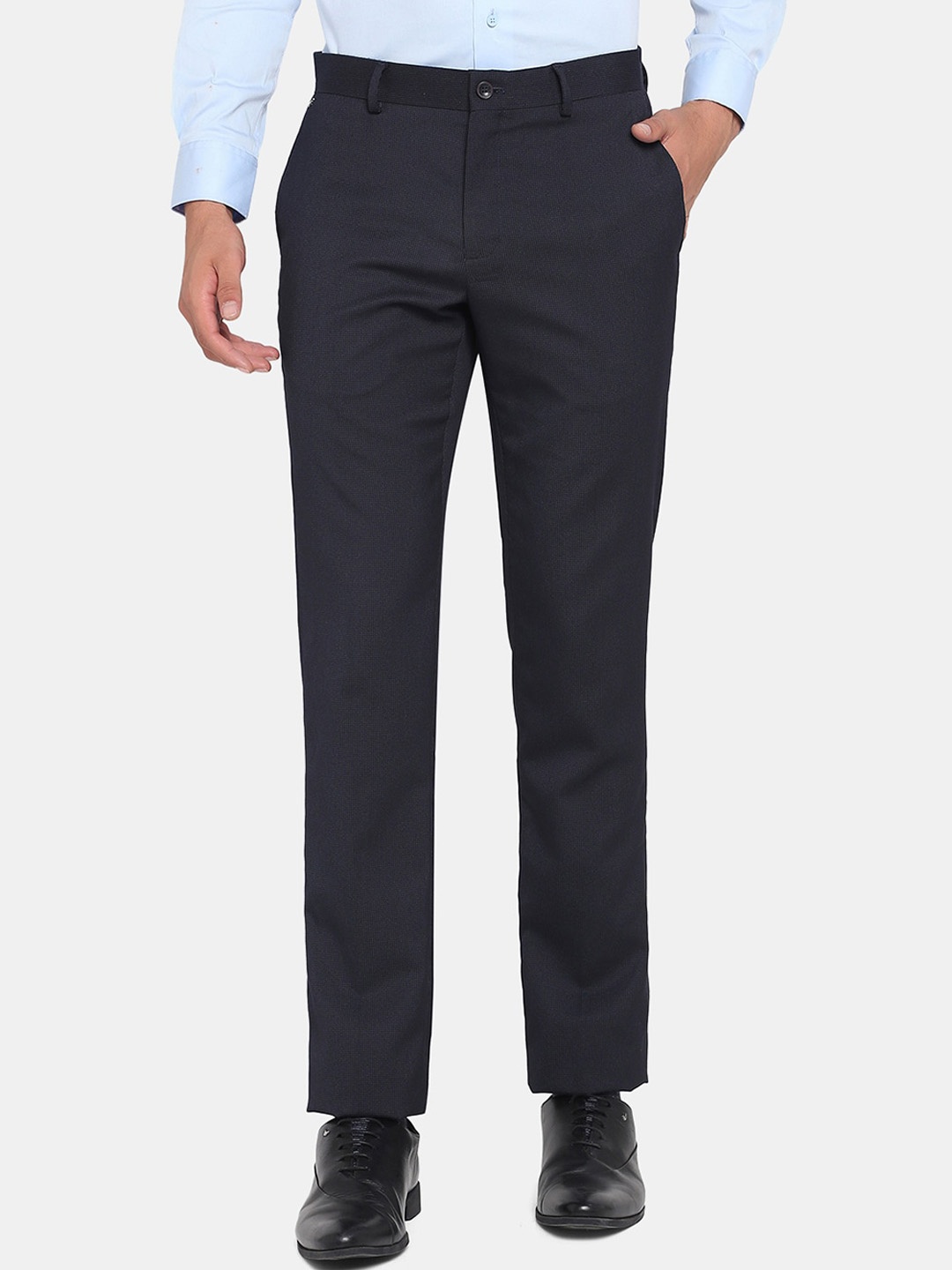 

Blackberrys Men Charcoal Slim Fit Formal Trousers