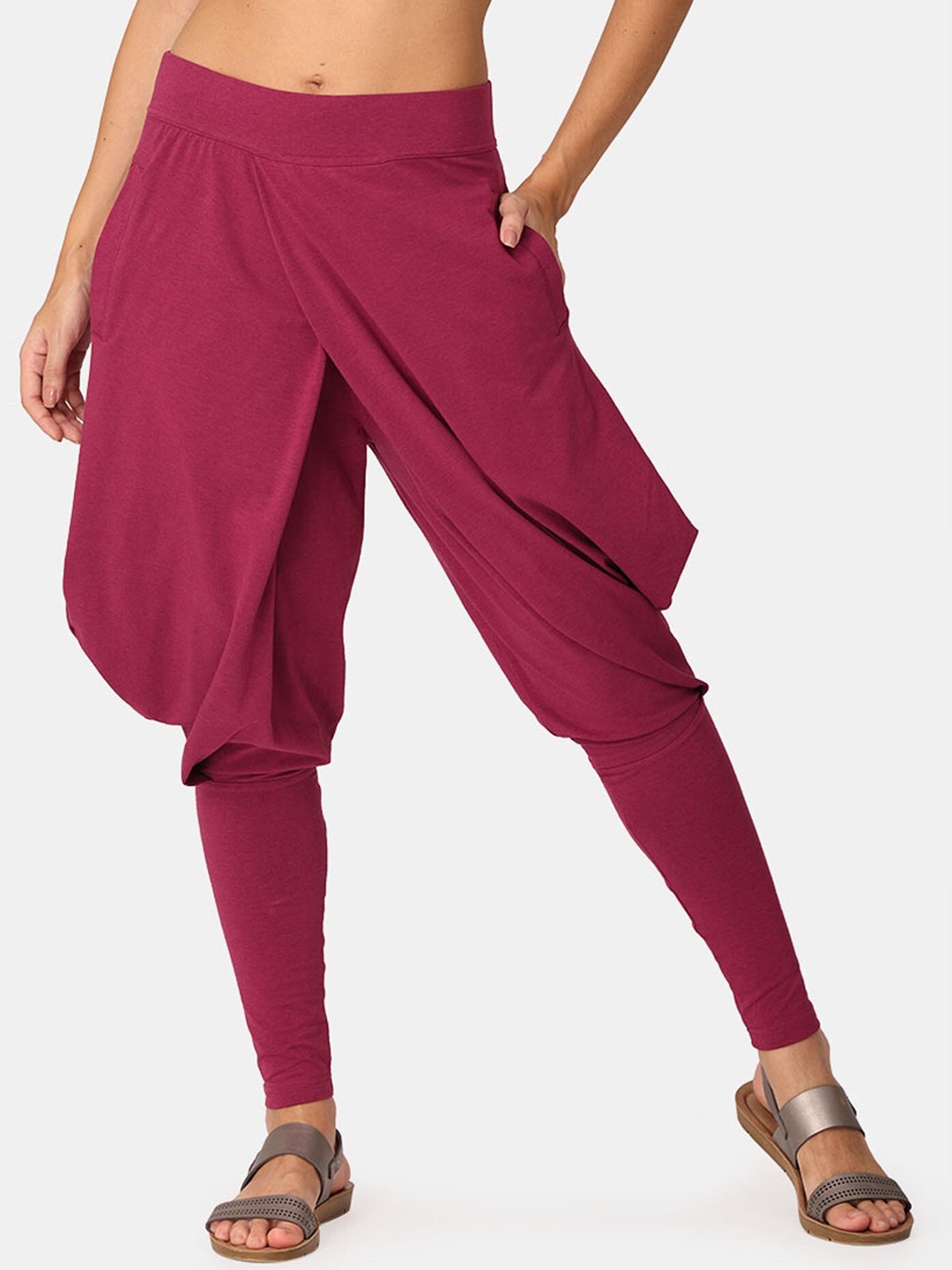 

Proyog Women Purple Solid Yoga Dhoti Pants