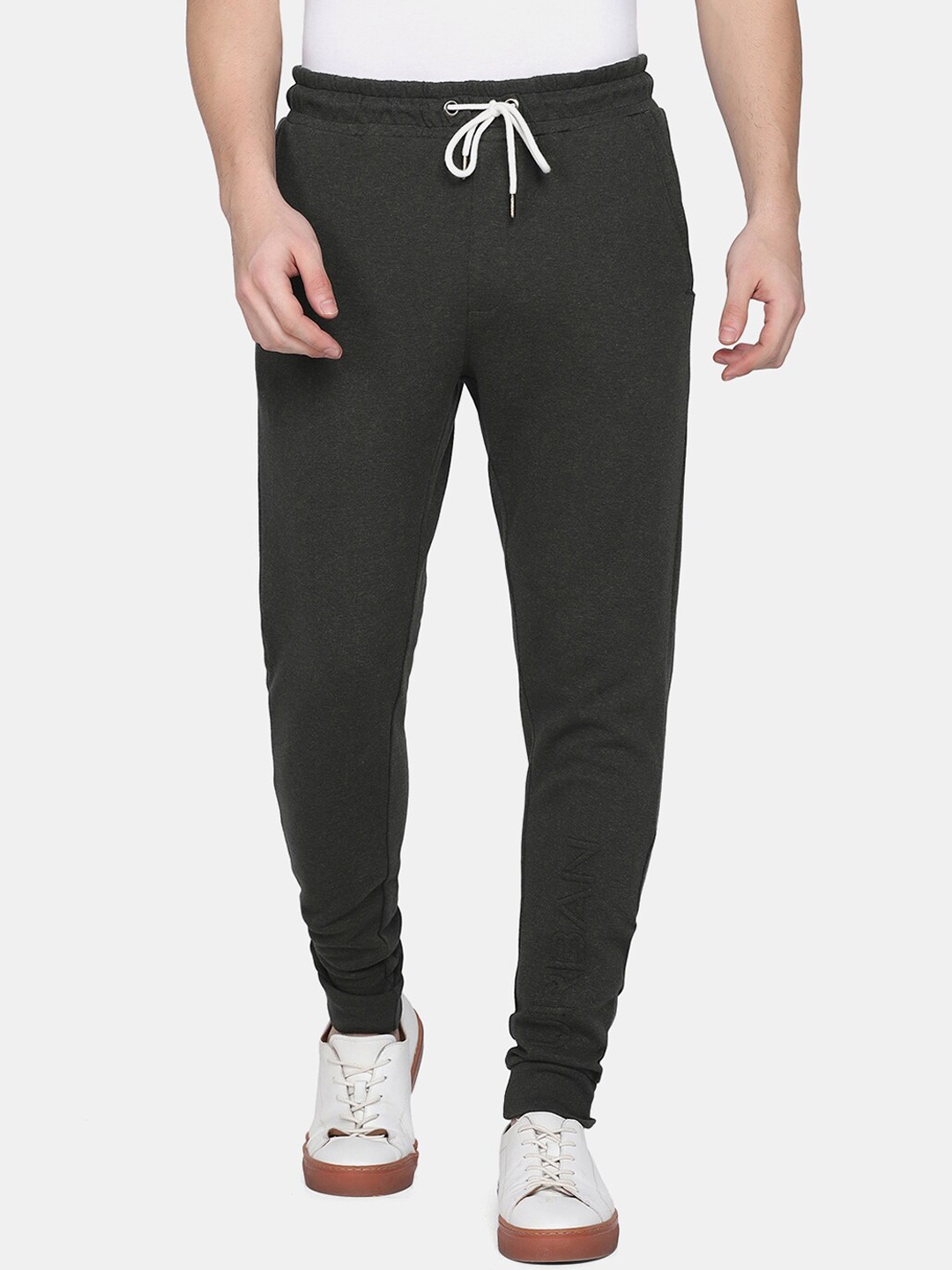 

Blackberrys Men Green Solid Cotton Drawstring Joggers