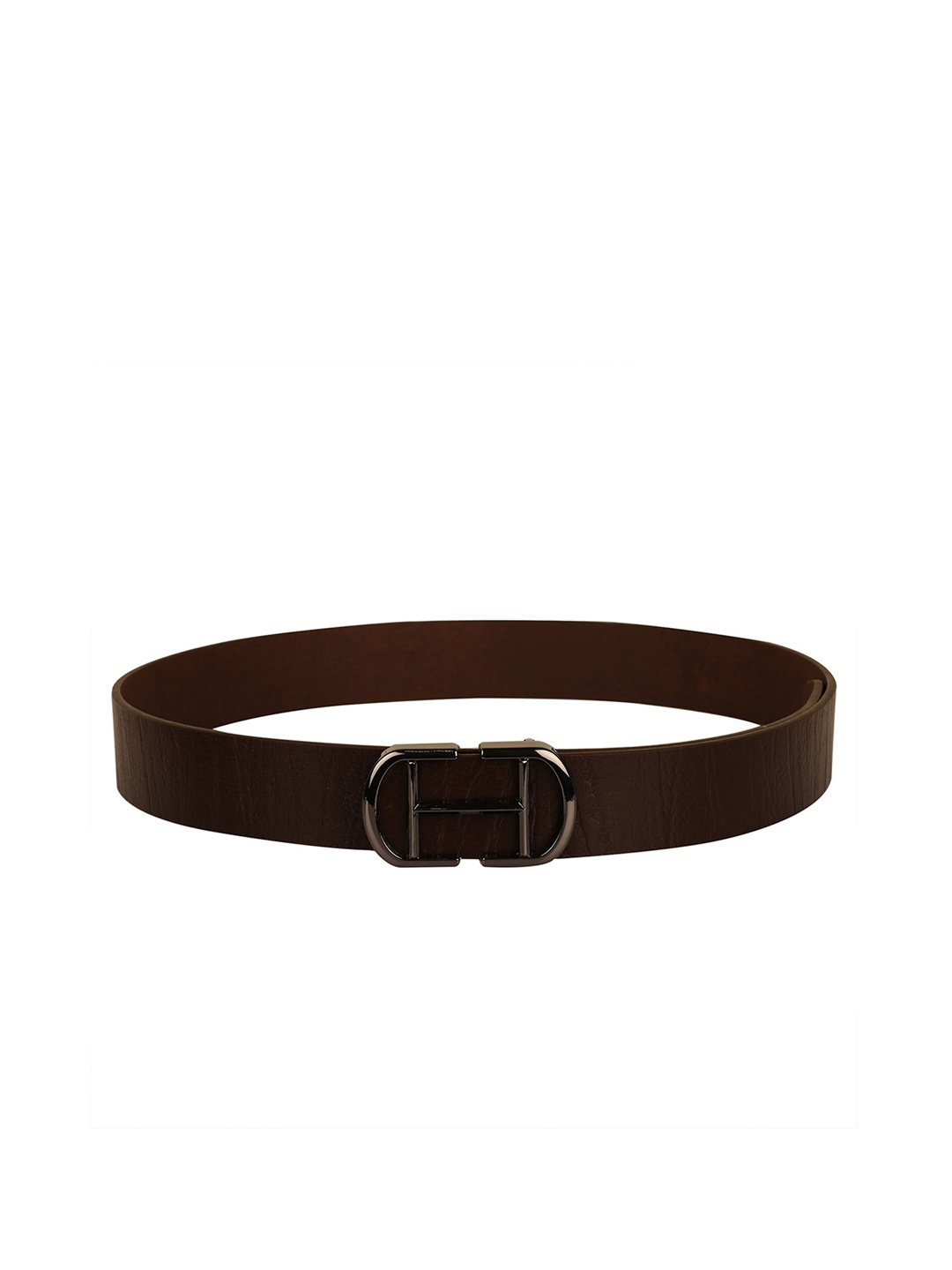 

Calvadoss Men Brown Textured Leather Belt