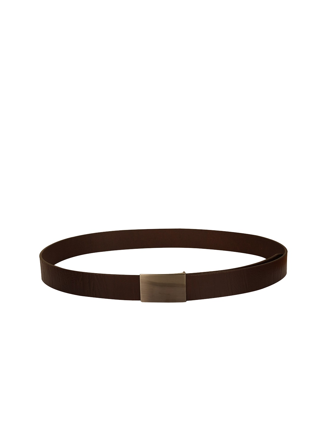 

Calvadoss Men Brown Textured Leather Belt