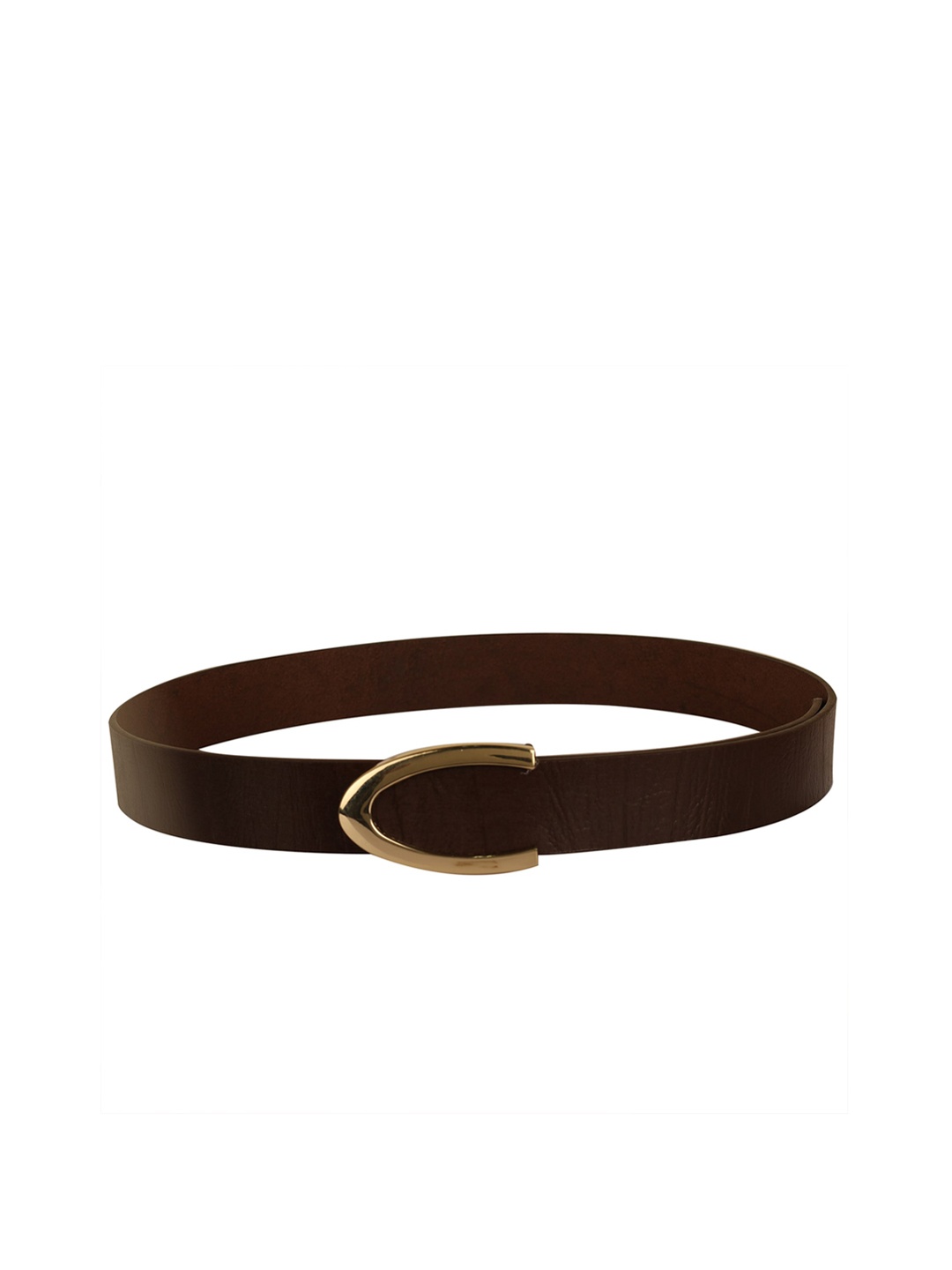 

Calvadoss Men Brown Textured Leather Belt