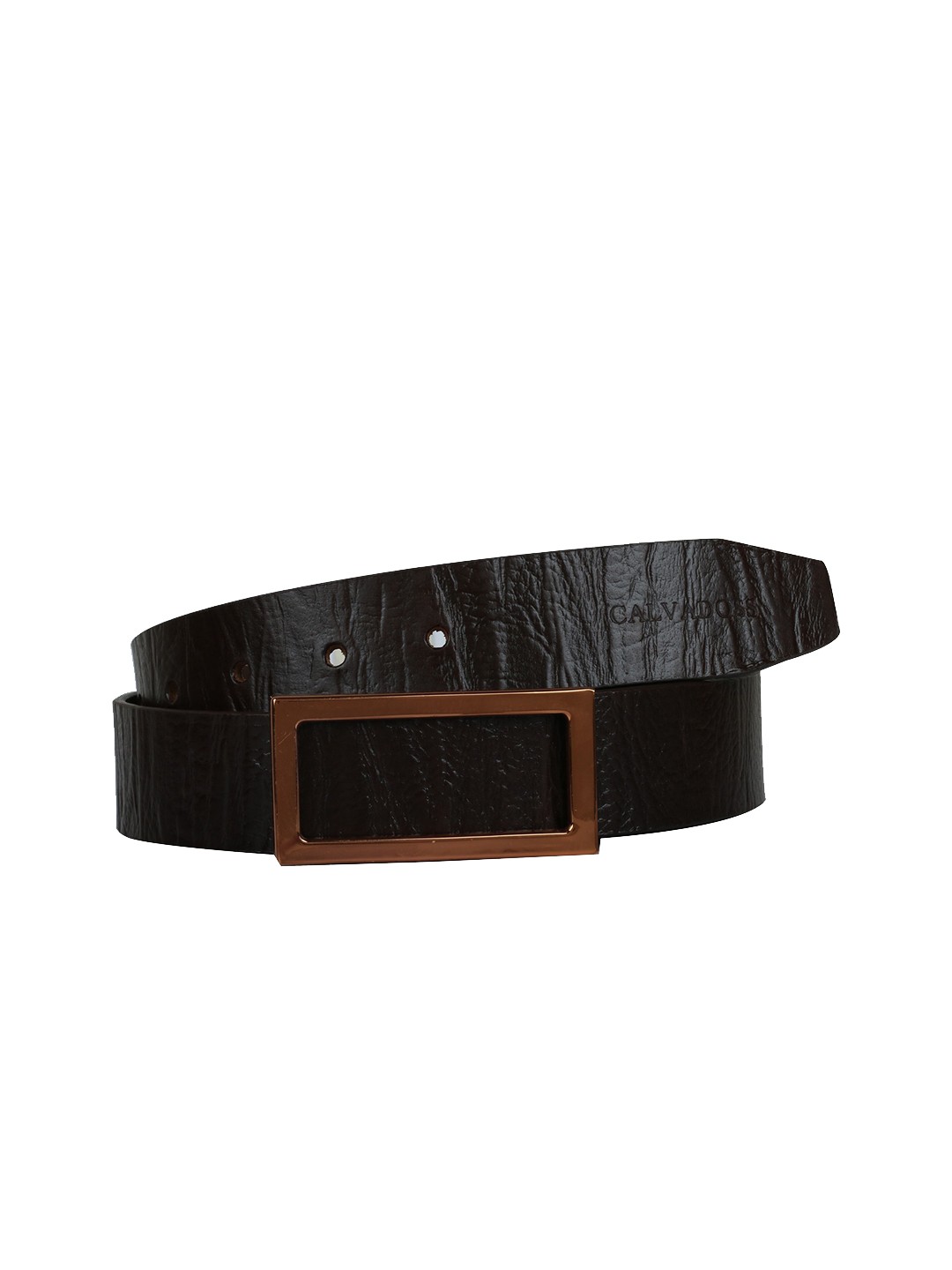 

Calvadoss Men Textured Leather Belt, Brown