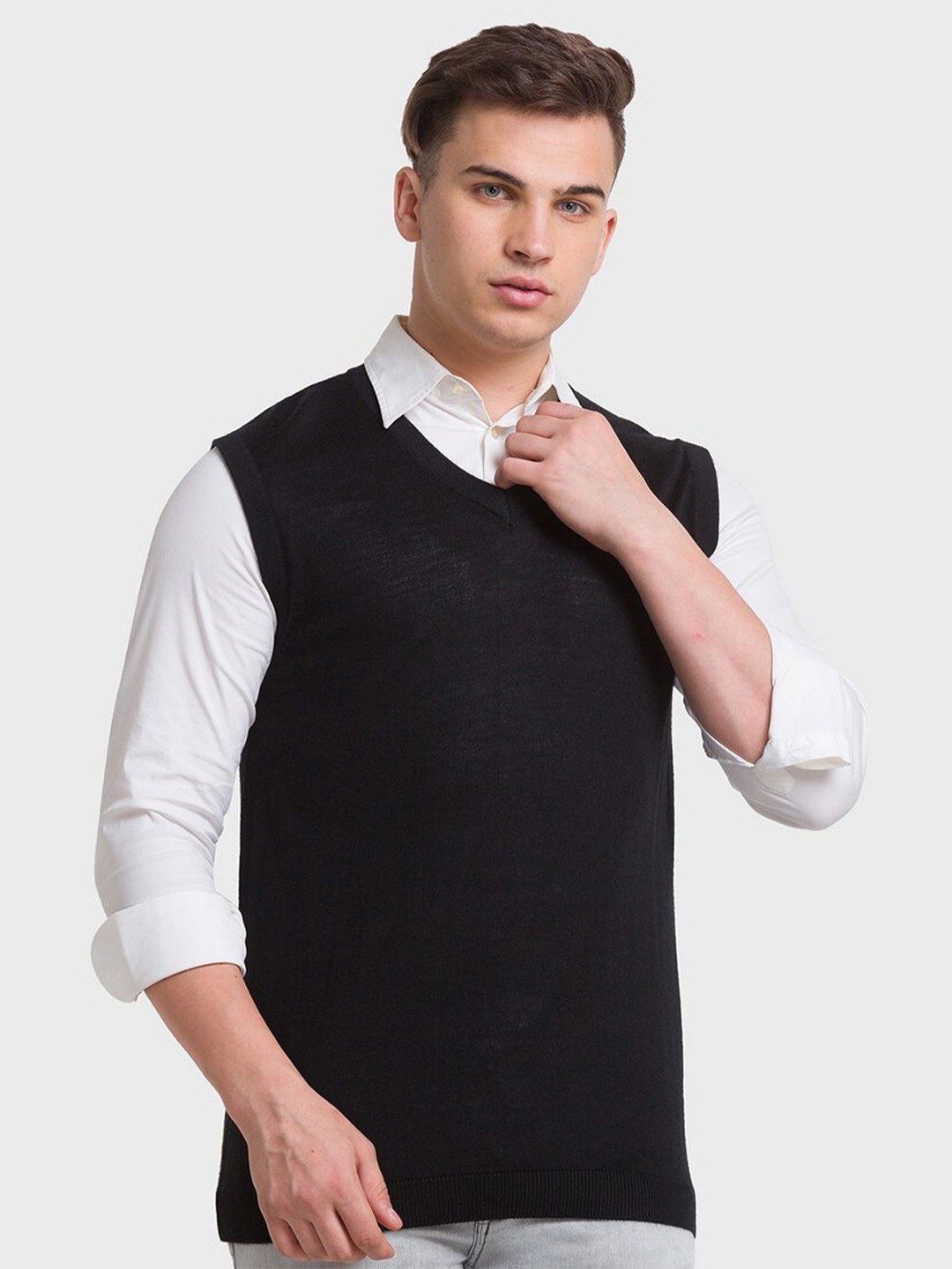 

ColorPlus Men Plus Size Black Sweater Vest