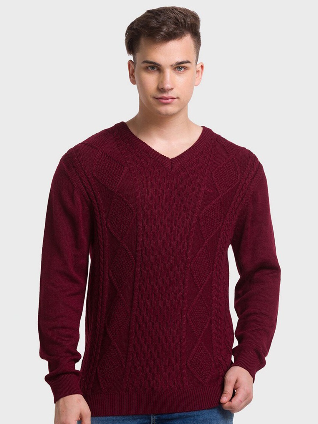

ColorPlus Men Red Printed Pullover